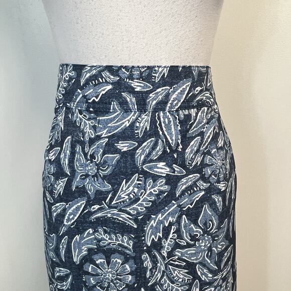 Rustica Rip Skirt Hawaii Women's size XL Blue White Floral Wrap Beach Cover Up - Picture 3 of 8